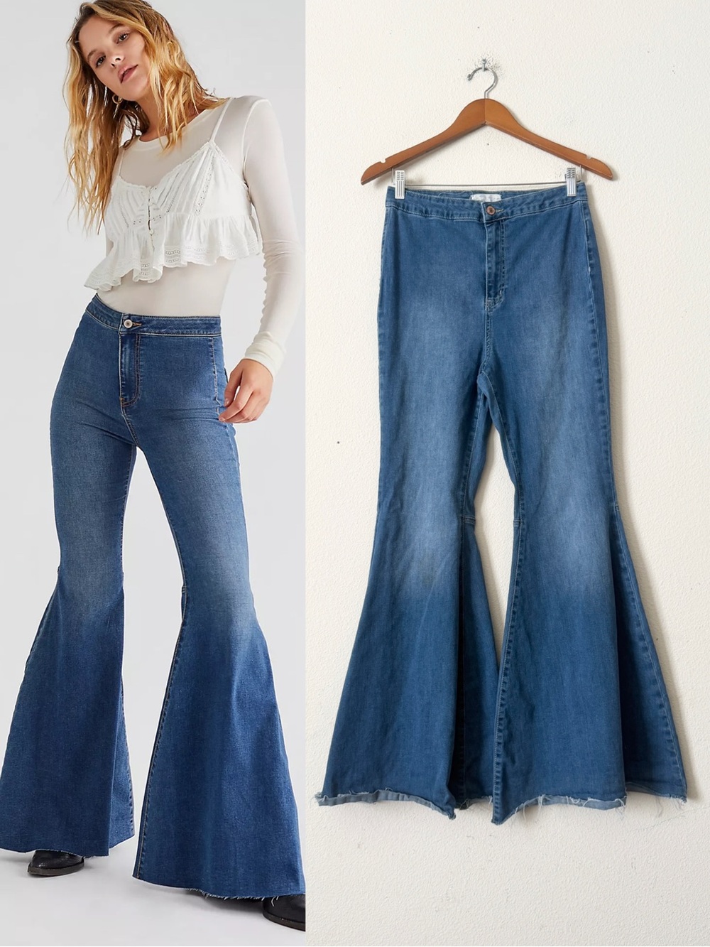 We The Free SIZE 31 Just Float on Flare Jeans in Waterfall wash